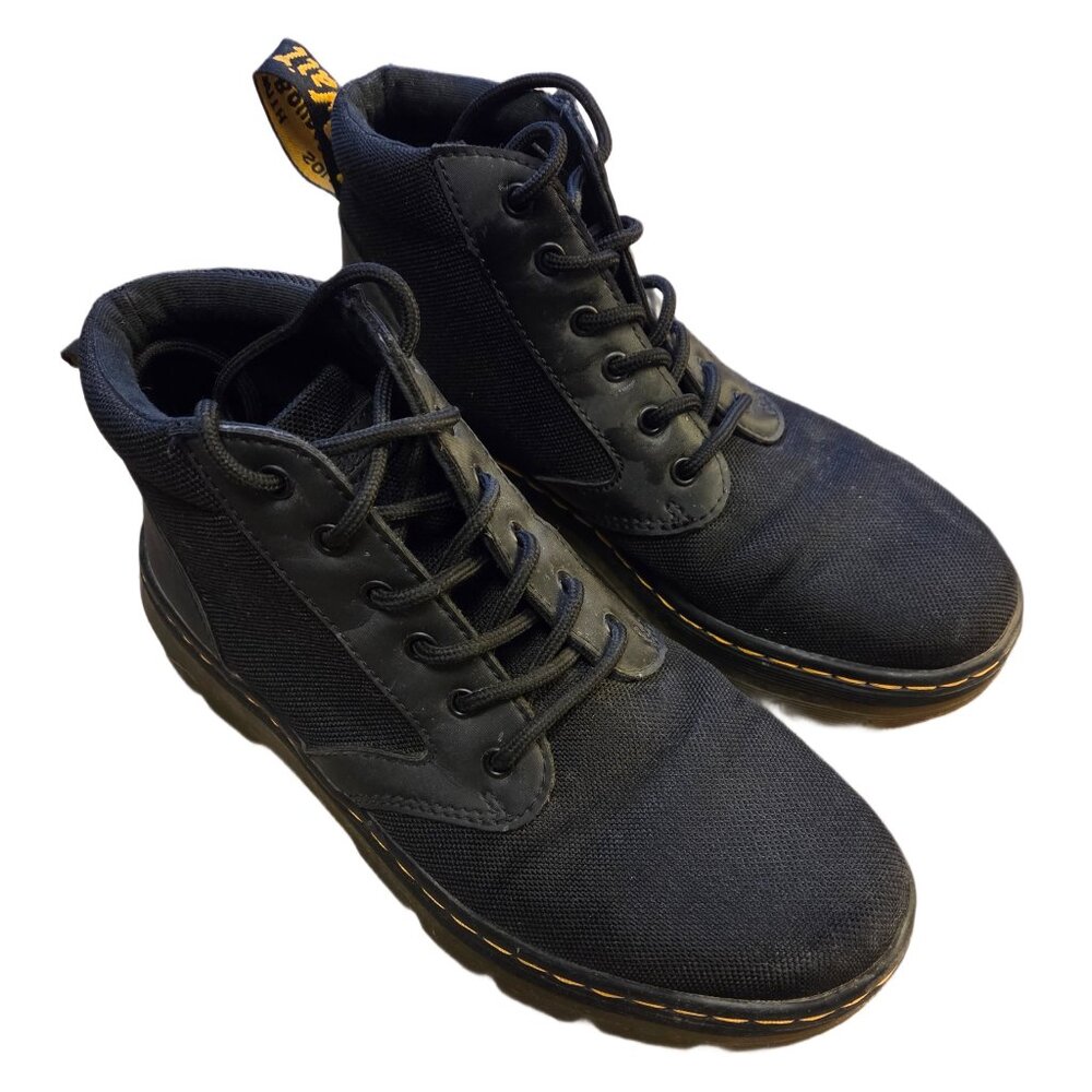 Doc Martens Bonny Boots – Black Canvas & Leather, 6-Eye, Like New